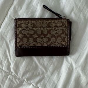 Coach Brown and Tan Card Holder